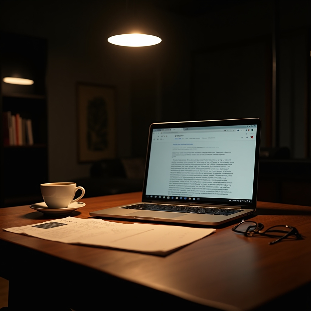 Otevřený laptop s dokumentací Google Quality Rater Guidelines